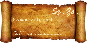 Szabad Zsigmond névjegykártya