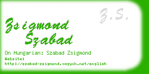 zsigmond szabad business card